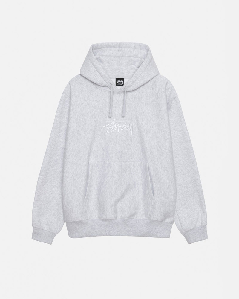 Stüssy Stock Logo Applique Hoodie Grå | Sverige 508RIKYXH