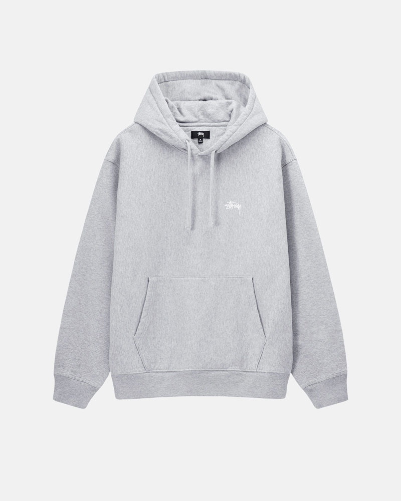 Stüssy Stock Logo Hoodie Grå | Sverige 809PXOVEY