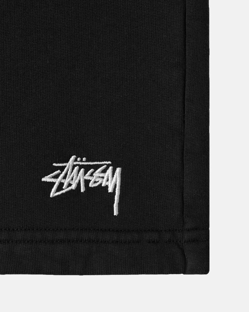 Stüssy Stock Logo Sweat Shorts Svarta | Sverige 034YEJMDL