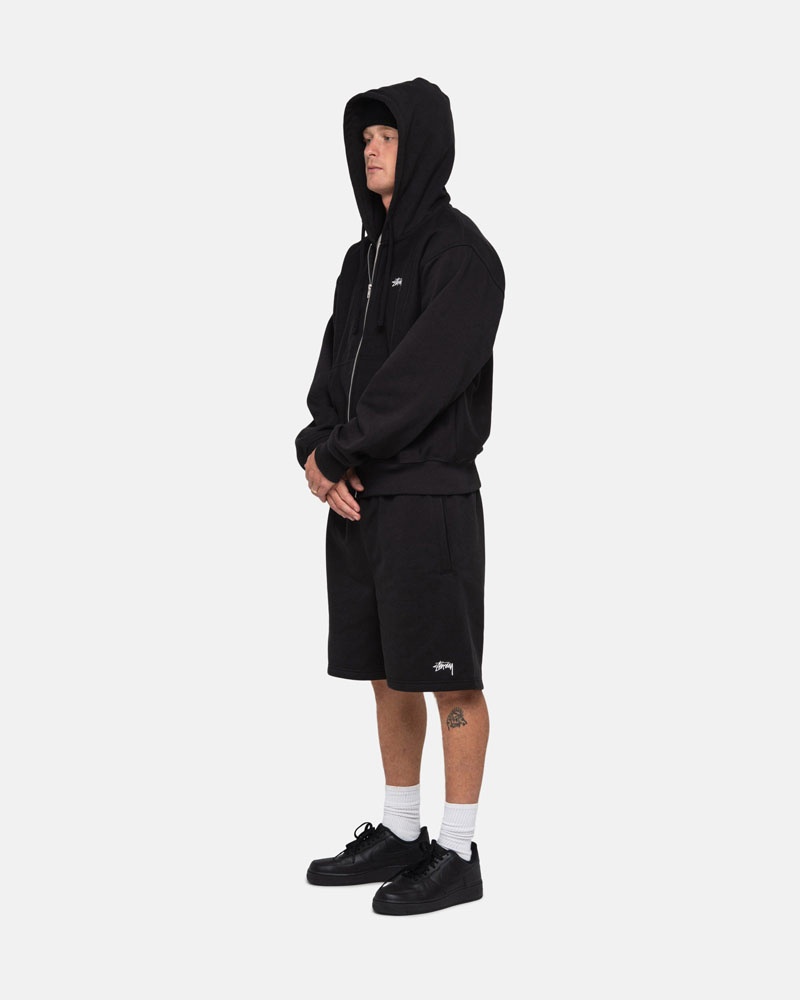 Stüssy Stock Logo Sweat Shorts Svarta | Sverige 034YEJMDL