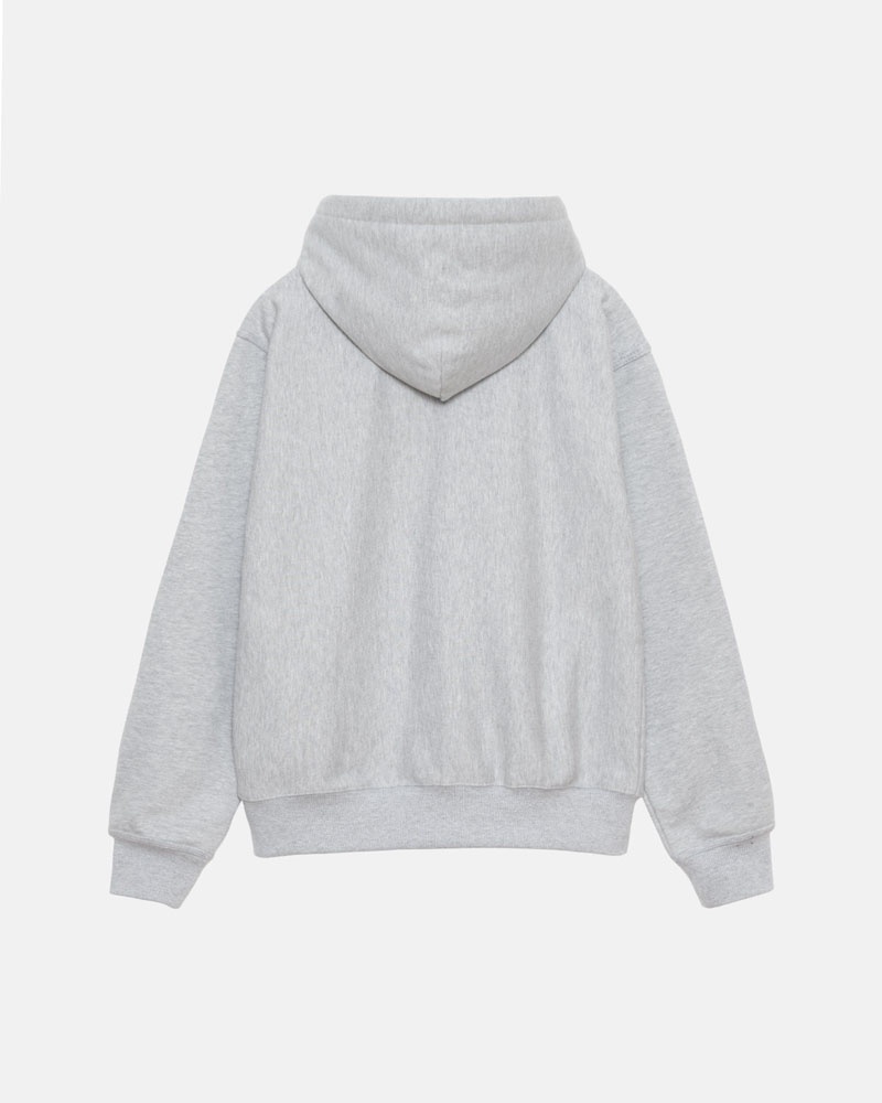 Stüssy Stock Logo Zip Hoodie Grå | Sverige 750EHVWAD