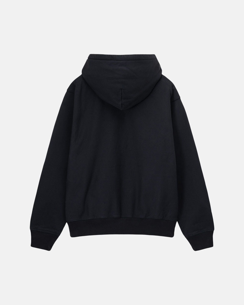 Stüssy Stock Logo Zip Hoodie Svarta | Sverige 514IYREVQ