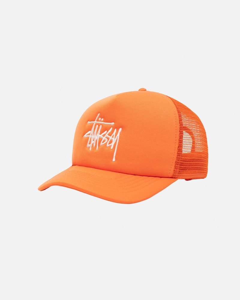 Stüssy Trucker Big Basic Snapback Kepsar Orange | Sverige 329LFRUWB