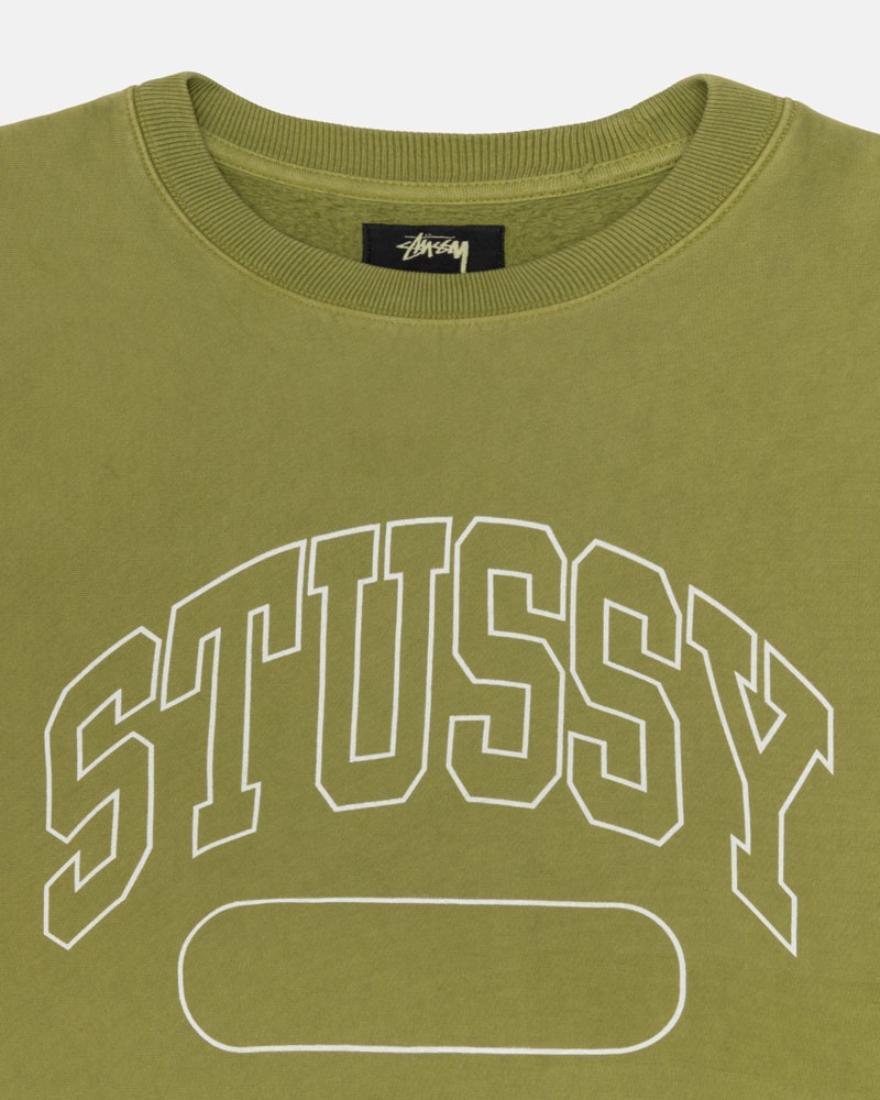 Stüssy Varsity Oversized Crew Sweatshirt Gröna | Sverige 342ORWTMQ