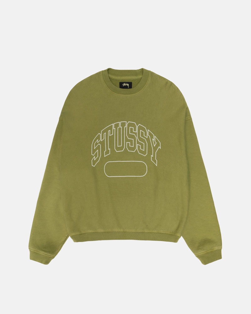 Stüssy Varsity Oversized Crew Sweatshirt Gröna | Sverige 342ORWTMQ