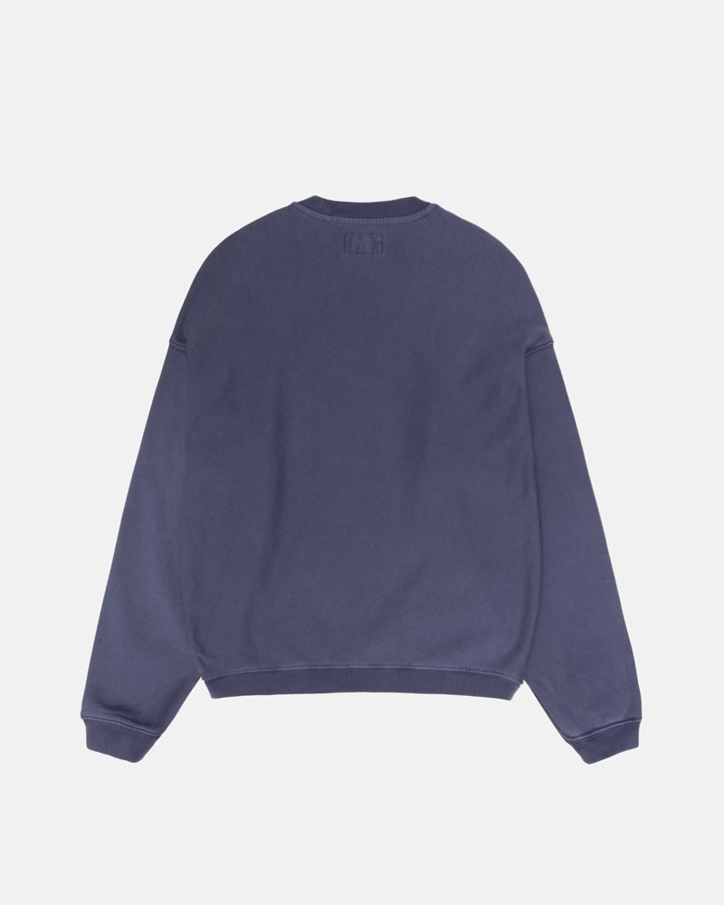 Stüssy Varsity Oversized Crew Sweatshirt Blå | Sverige 450XWECMJ