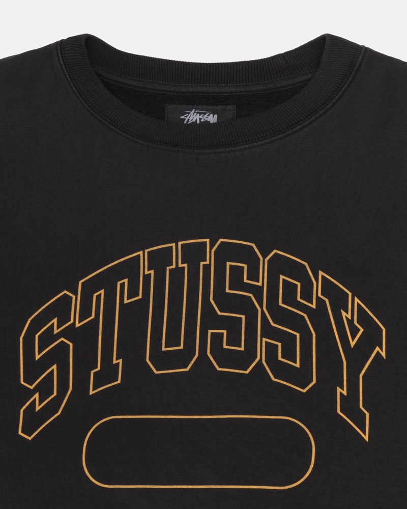 Stüssy Varsity Oversized Crew Sweatshirt Svarta | Sverige 567UGANIL