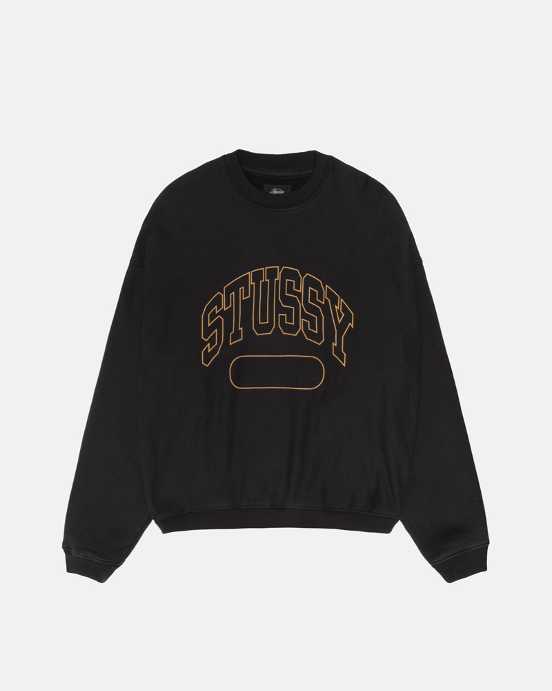 Stüssy Varsity Oversized Crew Sweatshirt Svarta | Sverige 567UGANIL