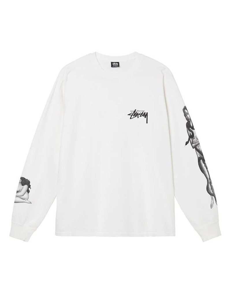 Stüssy Venus Pigment Dyed LS Tee Sweatshirt Vita | Sverige 967PKIYMJ