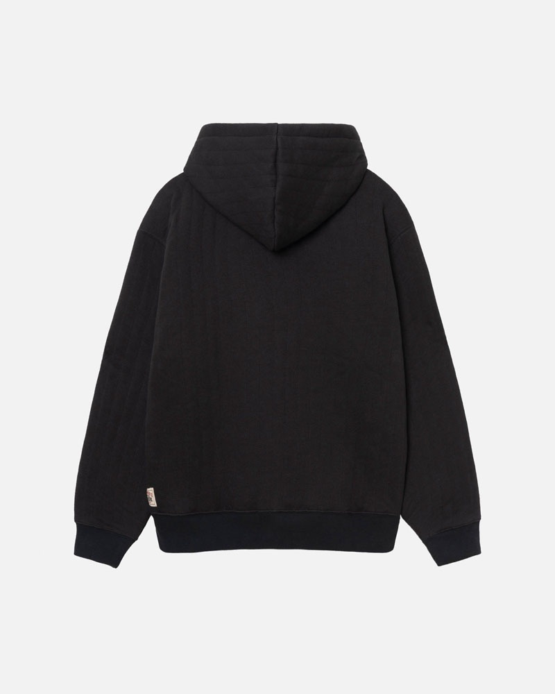 Stüssy Vertical Quiltad Zip Hoodie Svarta | Sverige 389YSFNUP