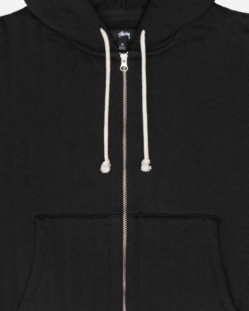 Stüssy Vertical Quiltad Zip Hoodie Svarta | Sverige 389YSFNUP