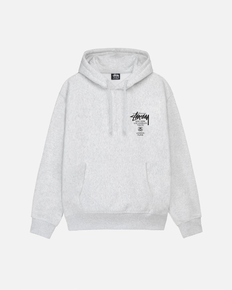 Stüssy World Tour Hoodie Grå | Sverige 625ABPUMW