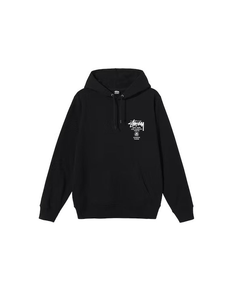 Stüssy World Tour Hoodie Svarta | Sverige 475XBHFUS