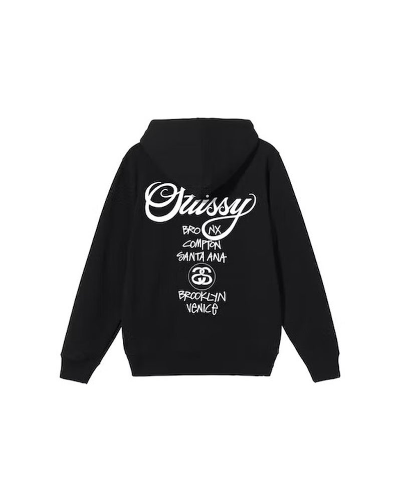 Stüssy World Tour Hoodie Svarta | Sverige 475XBHFUS