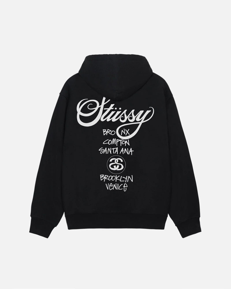 Stüssy World Tour Hoodie Svarta | Sverige 701MZABHW