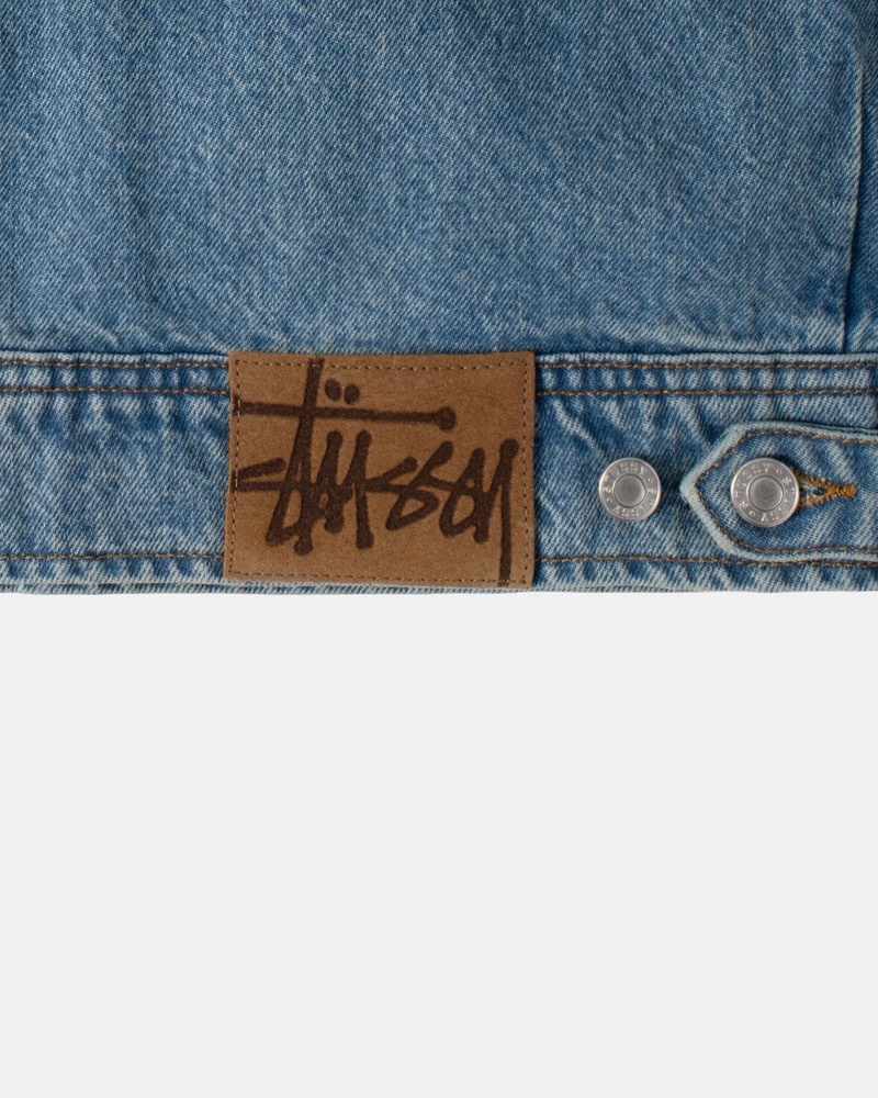 Stüssy Zip Arbets Denim Jacka Blå | Sverige 374DNCOXT