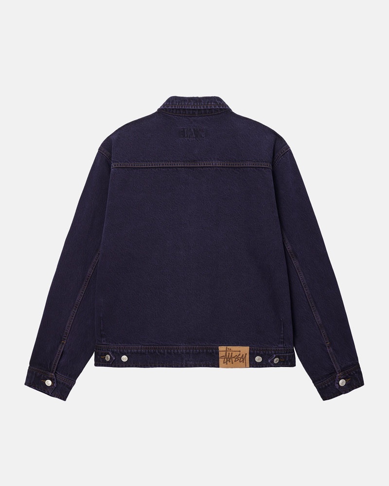 Stüssy Zip Arbets Denim Jacka Blå | Sverige 378OPJVLF