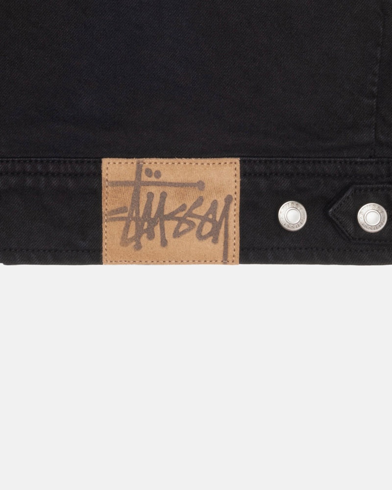 Stüssy Zip Arbets Overdyed Jacka Svarta | Sverige 215HAIRMW