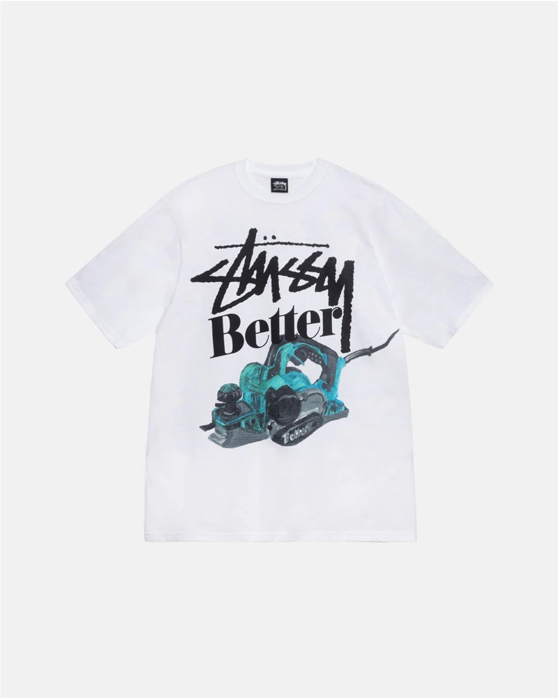 Stüssy & Better Gift Shop Built Better T-shirt Vita | Sverige 387WGTEMC