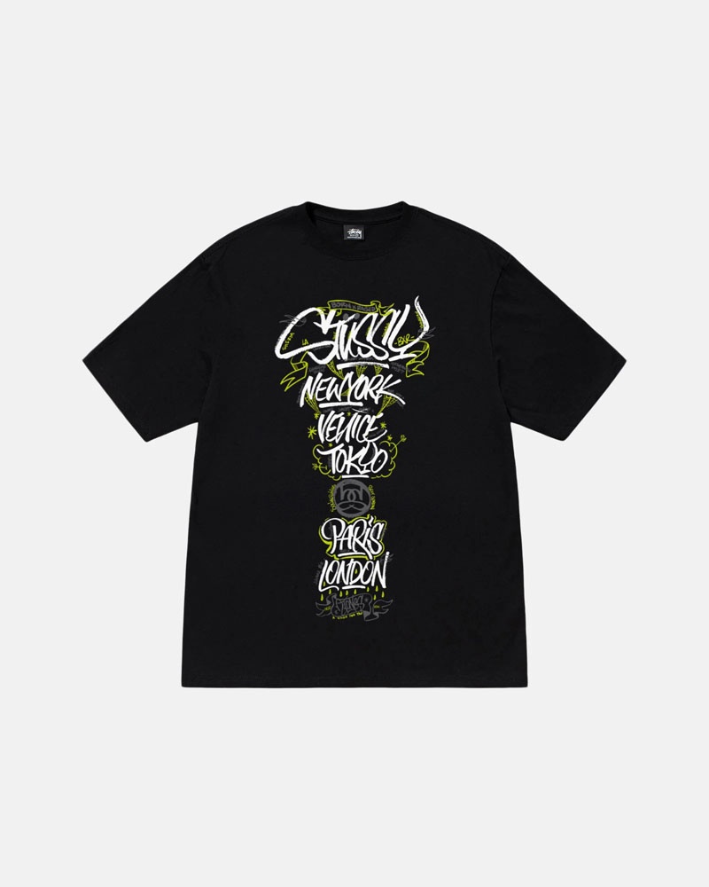 Stüssy & Born X Raised Handstyles T-shirt Svarta | Sverige 683PQYESV