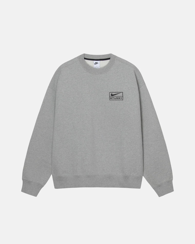 Stüssy & NK Fleece Crew Sweatshirt Grå | Sverige 278MSHXFP